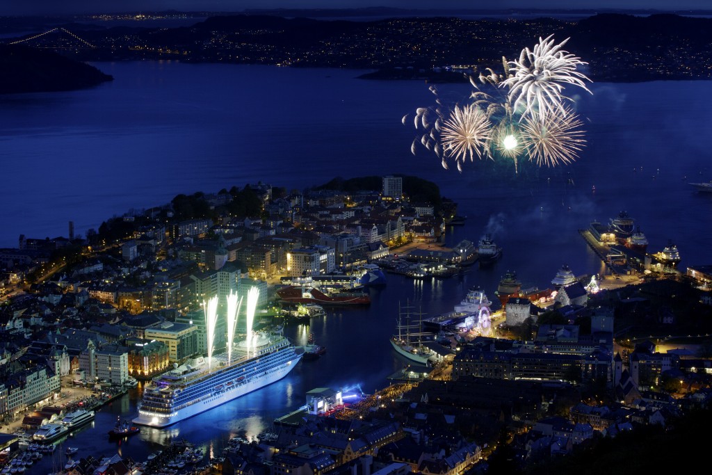Bergen, Norway 20150517: Viking Star christening in Bergen. PHOTO: PAUL S. AMUNDSEN